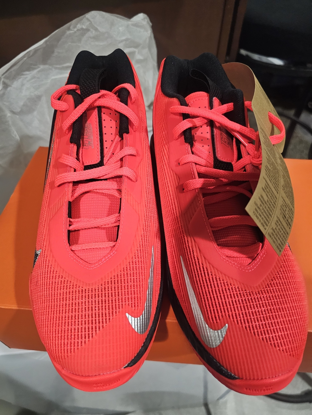 Nike Bright Red Running Shoes with Silver Swoosh